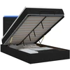 Otmana lova su matracsu ir LED Juoda 120 x 200 cm Audinys
