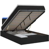 Otmana lova su matracsu ir LED Juoda 120 x 190 cm Audinys