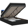 Otmana lova su matracsu ir LED Juoda 120 x 200 cm Audinys