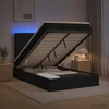Otmana lova su matracsu ir LED Juoda 120 x 190 cm Audinys