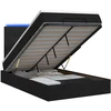 Otmana lova su matracsu ir LED Juoda 120 x 200 cm Audinys