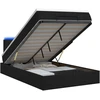 Otmana lova su matracsu ir LED Juoda 120 x 190 cm Audinys