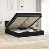Otmana lova su matracsu ir LED Juoda 140 x 190 cm Aksomas