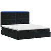 Otmana lova su matracsu ir LED Juoda 140 x 190 cm Aksomas