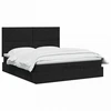 Otmana lova su matracsu ir LED Juoda 140 x 200 cm Audinys