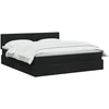 Otmana lova su matracsu ir LED Juoda 140 x 190 cm Audinys