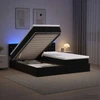 Otmana lova su matracsu ir LED Juoda 160 x 200 cm Aksomas