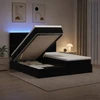 Otmana lova su matracsu ir LED Juoda 160 x 200 cm Aksomas