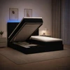Otmana lova su matracsu ir LED Juoda 160 x 200 cm Audinys