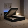Otmana lova su matracsu ir LED Juoda 160 x 200 cm Audinys
