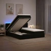 Otmana lova su matracsu ir LED Juoda 160 x 200 cm Aksomas