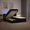 Otmana lova su matracsu ir LED Juoda 160 x 200 cm Aksomas