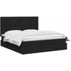 Otmana lova su matracsu ir LED Juoda 180 x 200 cm Audinys