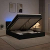 Otmana lova su matracsu ir LED Juoda 180 x 200 cm Aksomas