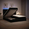 Otmana lova su matracsu ir LED Juoda 180 x 200 cm Audinys