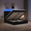 Otmana lova su matracsu ir LED Juoda 180 x 200 cm Audinys