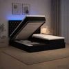 Otmana lova su matracsu ir LED Juoda 180 x 200 cm Aksomas