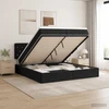Otmana lova su matracsu ir LED Juoda 200 x 200 cm Aksomas