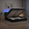 Otmana lova su matracsu ir LED Juoda 200 x 200 cm Audinys