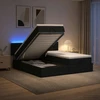 Otmana lova su matracsu ir LED Juoda 200 x 200 cm Audinys
