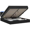 Otmana lova su matracsu ir LED Juoda 200 x 200 cm Audinys