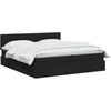 Otmana lova su matracsu ir LED Juoda 200 x 200 cm Audinys