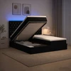 Otmana lova su matracsu ir LED Juoda 200 x 200 cm Aksomas