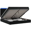 Otmana lova su matracsu ir LED Juoda 200 x 200 cm Aksomas