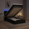 Otmana lova su matracsu ir LED Juoda 80 x 200 cm Aksomas