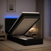 Otmana lova su matracsu ir LED Juoda 90 x 200 cm Audinys