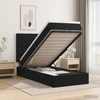 Otmana lova su matracsu ir LED Juoda 90 x 200 cm Audinys