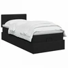 Otmana lova su matracsu ir LED Juoda 90 x 200 cm Audinys
