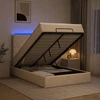Otmana lova su matracsu ir LED Kreminė 120 x 190 cm Audinys