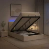 Otmana lova su matracsu ir LED Kreminė 120 x 200 cm Audinys