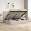 Otmana lova su matracsu ir LED Kreminė 200 x 200 cm Audinys