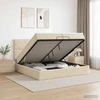 Otmana lova su matracsu ir LED Kreminė 200 x 200 cm Audinys