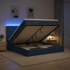 Otmana lova su matracsu ir LED Mėlyna 160 x 200 cm Audinys