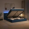 Otmana lova su matracsu ir LED Mėlyna 180 x 200 cm Audinys