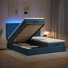 Otmana lova su matracsu ir LED Mėlyna 200 x 200 cm Audinys