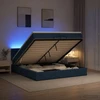 Otmana lova su matracsu ir LED Mėlyna 200 x 200 cm Audinys