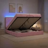 Otmana lova su matracsu ir LED Rožinė 200 x 200 cm Aksomas