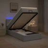 Otmana lova su matracsu ir LED Šviesiai pilka 100 x 200 cm