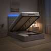 Otmana lova su matracsu ir LED Šviesiai pilka 120 x 190 cm