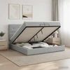 Otmana lova su matracsu ir LED Šviesiai pilka 200 x 200 cm