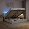 Otmana lova su matracsu ir LED Šviesiai pilka 180 x 200 cm