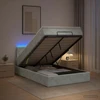 Otmana lova su matracsu ir LED Šviesiai pilka 120 x 190 cm