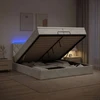 Otmana lova su matracsu ir LED Šviesiai pilka 200 x 200 cm
