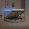 Otmana lova su matracsu ir LED Šviesiai pilka 180 x 200 cm