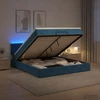 Otmana lova su matracsu ir LED Tamsi mėlyna 180 x 200 cm