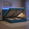 Otmana lova su matracsu ir LED Tamsi mėlyna 180 x 200 cm